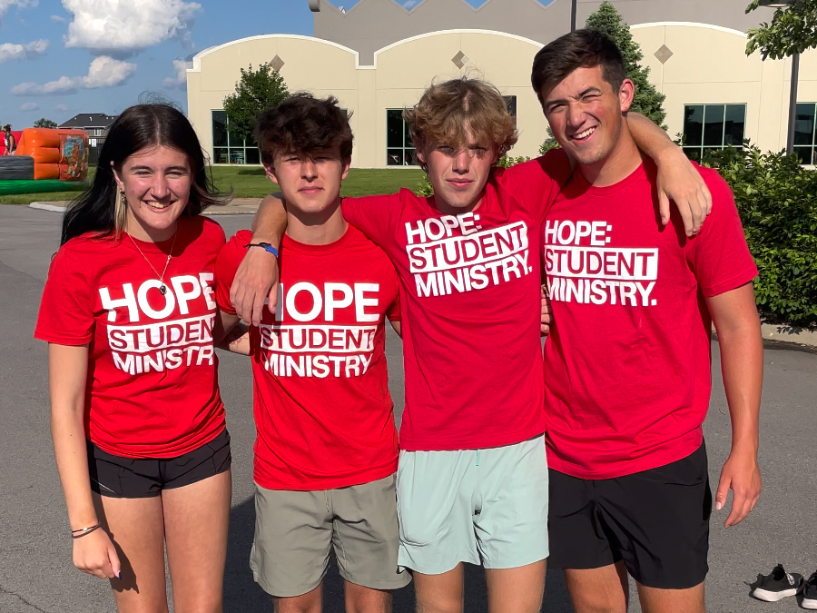 students standing outside of Hope Waukee